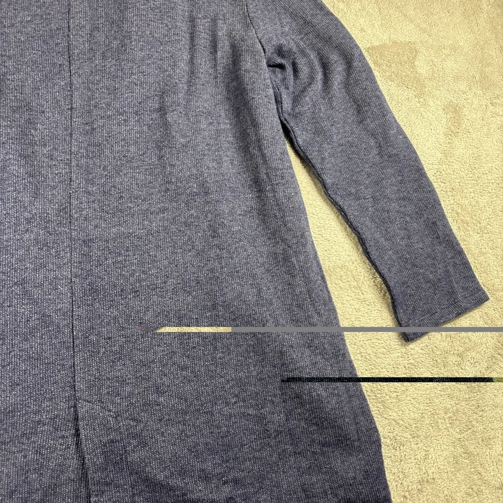 Caslon Women's Everyday Open Front Cardigan Collared Long Pockets Navy Sz XS New